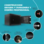 Caja Fuerte Digital Electrónica 23x17x17cm Teclado y 2 Llaves Compacta 