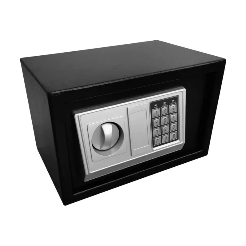Caja Fuerte Digital Electrónica 31x20x20cm Teclado y 2 Llaves Negra