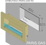 Chimenea Paris  Caldén  Negra Gas Envasado 90 cm