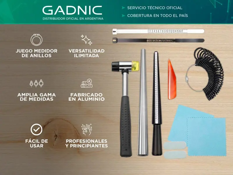 Juego Medidor De Anillos Gadnic RE010 Anillero Plano