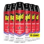Spray Mata Hormigas y Cucarachas Raid Lavanda Paquete de 6 x 496 ml