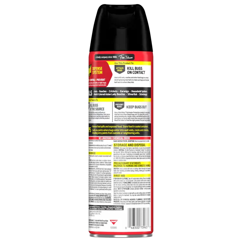 Spray Mata Hormigas y Cucarachas Raid Lavanda Paquete de 6 x 496 ml