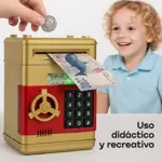 Caja Fuerte Electrónica Infantil WAGGS Alcancía de Juguete Dorada