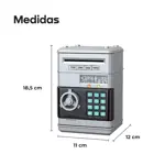 Caja Fuerte Electrónica Infantil WAGGS Alcancía de Juguete Plateada