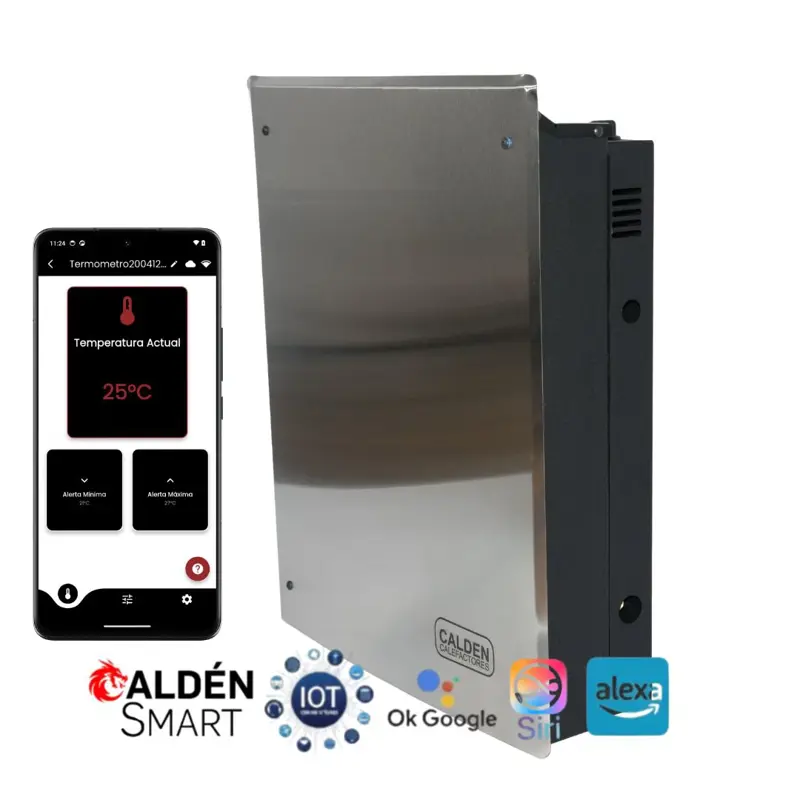 Vitro convector Calden 5000 Kcal Acero Inoxidable con Termostato Smart