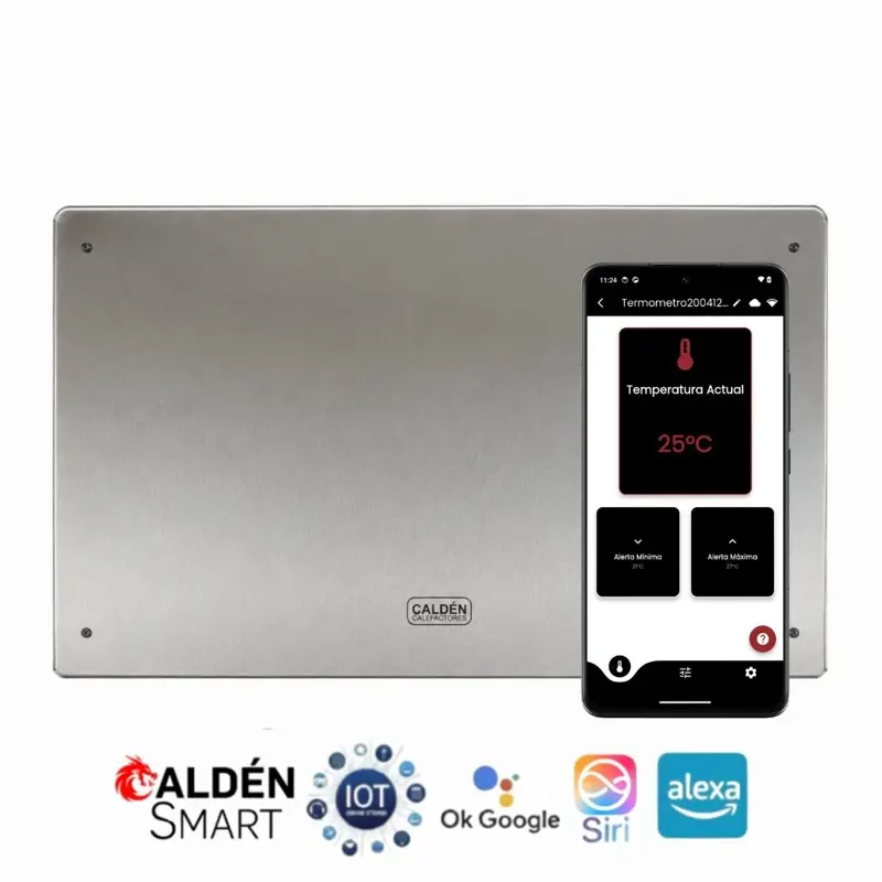 Vitro convector Calden 7000 Kcal Acero Inoxidable con Termostato Smart