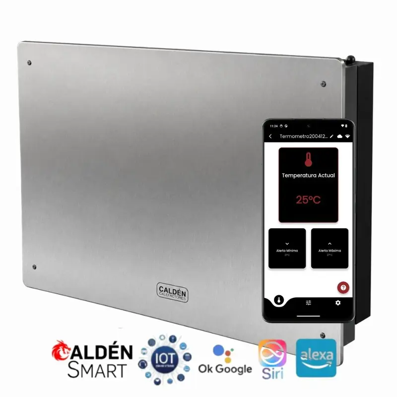 Vitro convector Calden 7000 Kcal Acero Inoxidable con Termostato Smart