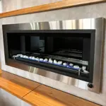 Chimenea moderna Calden Paris colgar 140 cm Acero Inoxidable con Termostato Smart