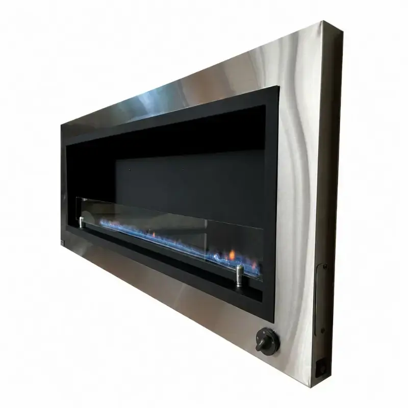 Chimenea moderna Calden Paris embutir 90 cm Acero Inoxidable