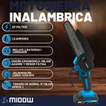 Mini Motosierra Inalambrica A Bateria Midow 4200 Rpm