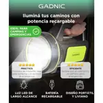 Linterna Gadnic BT-PL4078 Camping 100 Metros Batería Recargable USB