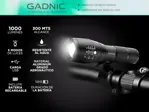 Linterna Táctica Militar Gadnic Led 3000 Lúmenes Resistente al Agua + Soporte