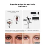 Aro De Luz Gadnic RGB 10W 2700-6500K 26 Modos Con Control Remoto RF + Mando En Cable
