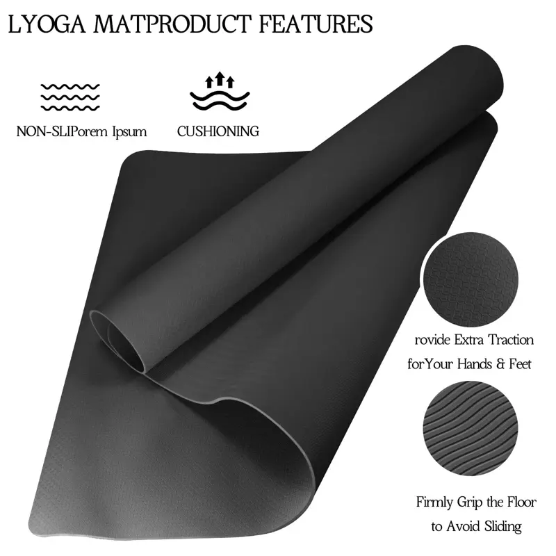 Esterilla Yoga VTORY 6x4x8mm Gruesa Ejercicios Hogar Pilates