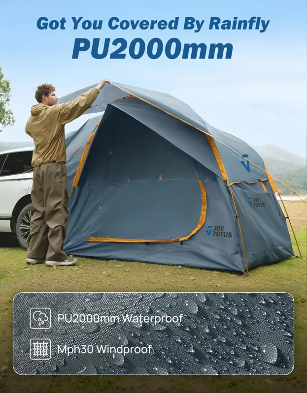 Carpa SUV JOYTUTUS Toldo Antilluvia Puerta Doble Postes