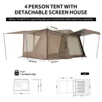 Carpa Instantánea Naturehike Village 4 Personas Marrón