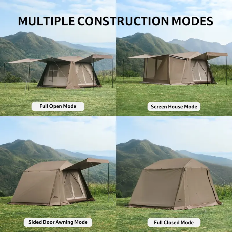 Carpa Instantánea Naturehike Village 4 Personas Marrón