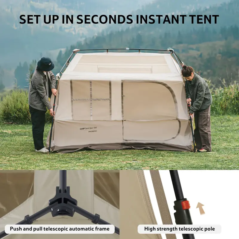 Carpa Instantánea Naturehike Village 4 Personas Marrón