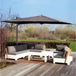 Sombrilla Jardin Lateral 3m Lusqtoff Lq50-04n Impermeable Uv Negro