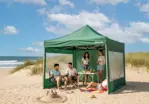 Gazebo Philco Verde 3X3 Con Paredes Aluminio Autoarmable GAP3X3GW3AP