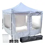 Gazebo Vabenne Blanco 3x3 Puerta Plegable Impermeable c/ Bolso Estacas Sogas