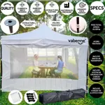 Gazebo Vabenne Blanco 3x3 Puerta Plegable Impermeable c/ Bolso Estacas Sogas