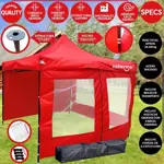 Gazebo Vabenne Rojo 3x3 Puerta Plegable Impermeable c/ Bolso Estacas Sogas