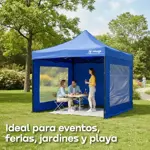 Gazebo 3x3 Autoarmable Waggs Reforzado con Proteccion UV Cerrado con Ventanas Blanco
