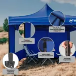 Gazebo 3x3 Autoarmable Waggs Reforzado con Proteccion UV Cerrado con Ventanas Blanco