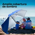 Sombrilla Carpa Reforzada Waggs Azul Playa Aluminizada 2.70 Mts