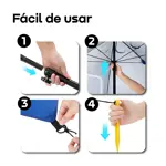 Sombrilla Carpa Reforzada Waggs Azul Playa Aluminizada 2.70 Mts