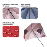 Sombrilla Carpa Reforzada Waggs Roja Playa Aluminizada 2.70 Mts