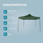 Gazebo Reforzado 3x3 Mts Plegable Autoarmable Microsonic color Verde