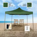 Gazebo Reforzado 3x3 Mts Plegable Autoarmable Microsonic color Verde