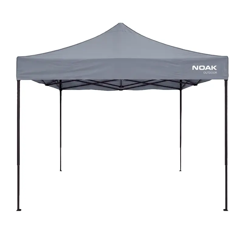 Gazebo 3x3 Metros NOAK Estructura de Acero Techo de Tela Oxford 600D Gris