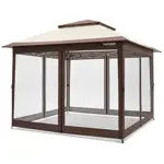 Gazebo 3x3 Metros NOAK Estructura de Acero Plegable con Mosquitero Marron