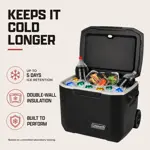 Enfriador Coleman Xtreme con Ruedas 50 Quarts Negro