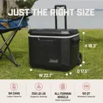 Enfriador Coleman Xtreme con Ruedas 50 Quarts Negro