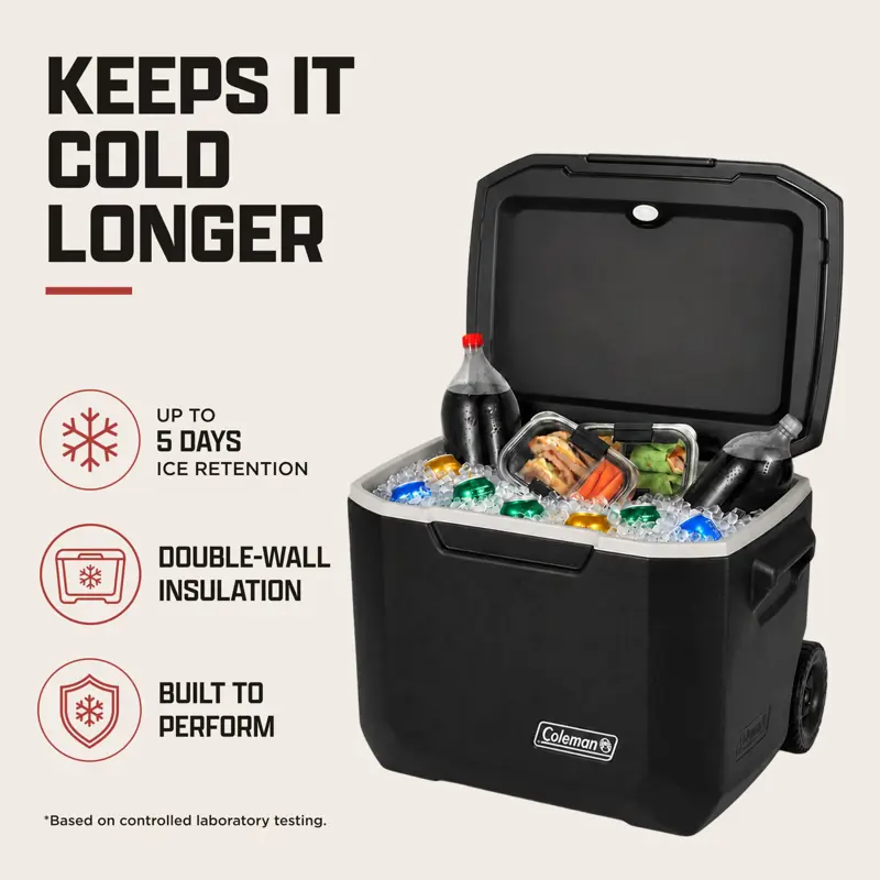 Enfriador Coleman Xtreme con Ruedas 50 Quarts Negro