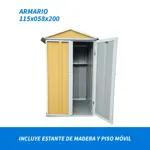 Armario Deposito  Galpon de jardin  1x.58x2 arena  Piso + estante Don Acero calibre 28