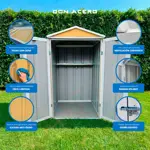 Armario Deposito  Galpon de jardin  1x.58x2 arena  Piso + estante Don Acero calibre 28