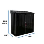 Armario Depósito Galpón de jardín Casi 2x1x2 Techo 1 agua Negro  