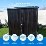 Armario Depósito Galpón de jardín Casi 2x1x2 Techo 1 agua Negro  