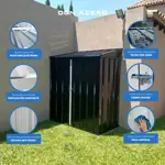Armario Depósito Galpón de jardín Casi 2x1x2 Techo 1 agua Negro  