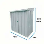 Armario Depósito Galpón de jardín Casi 2x2x2 Techo 1 agua Gris