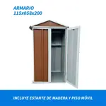 Armario Depósito Galpón de jardín 1x058x2 Pardo Piso + Estante Calibre 28