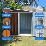 Armario Deposito Galpon de jardin 2x1x2 Calibre 28 Pardo