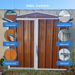 Armario Deposito Galpon de jardin 2x2x2 Calibre 28 Pardo