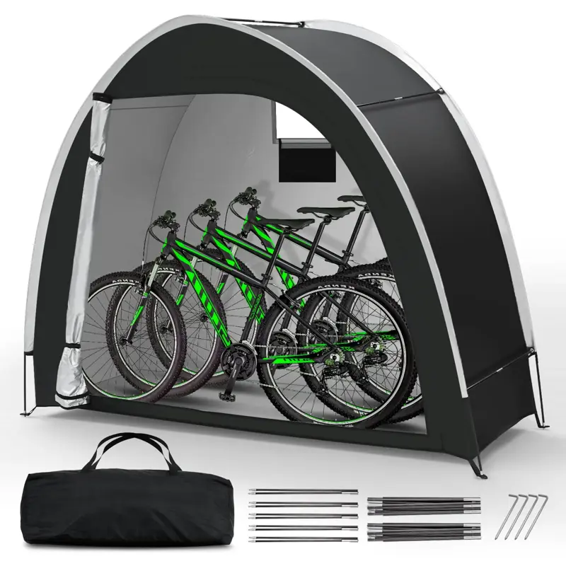 Carpa de Almacenamiento para 2 Bicicletas Dikutar Cobertizo Impermeable PU5000 de Tela Oxford 210D