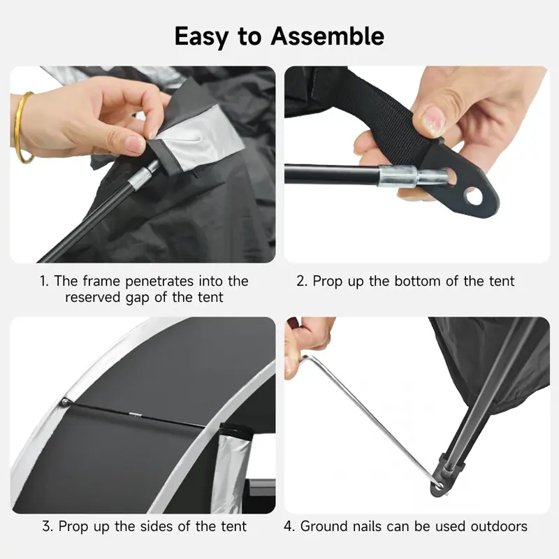 Carpa de Almacenamiento para 2 Bicicletas Dikutar Cobertizo Impermeable PU5000 de Tela Oxford 210D